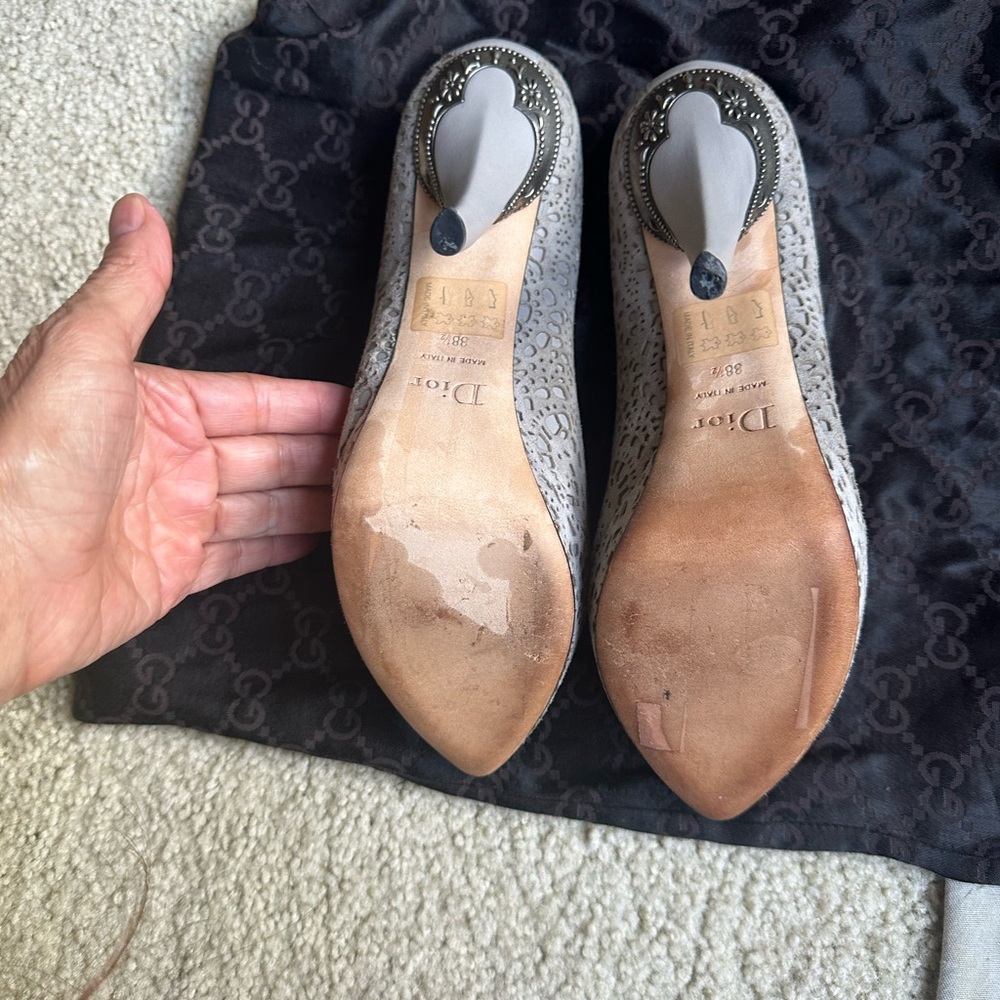 Dior suede and leather pumps size 8.5 - Picture 2 of 7
